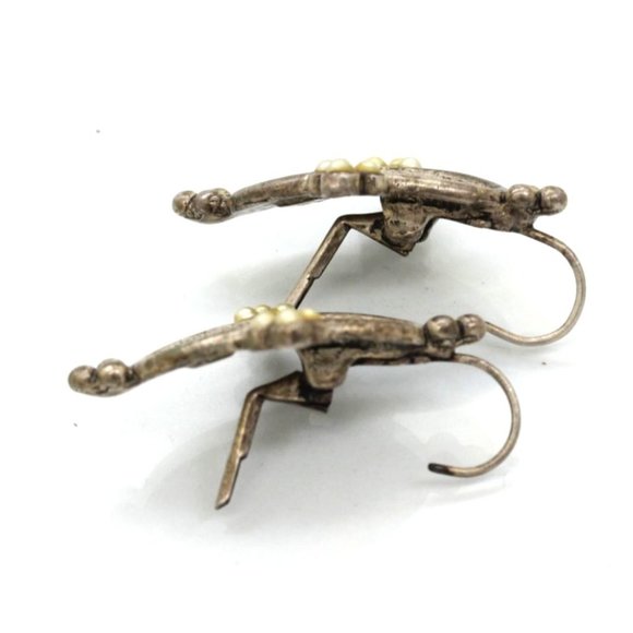 VINTAGE VENUE EARRINGS pearls, excellent, made in USA, pierced 12.2 grams - Picture 4 of 7